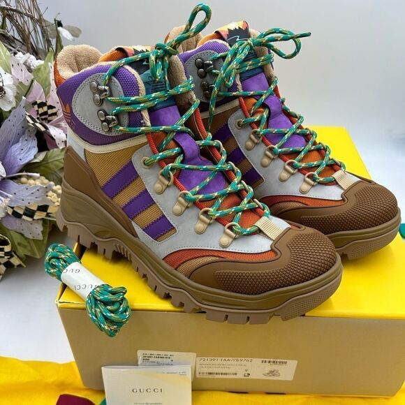 Men’s Gucci X Adidas, lace up trainer boots size 9, made in Italy - Picture 1 of 9